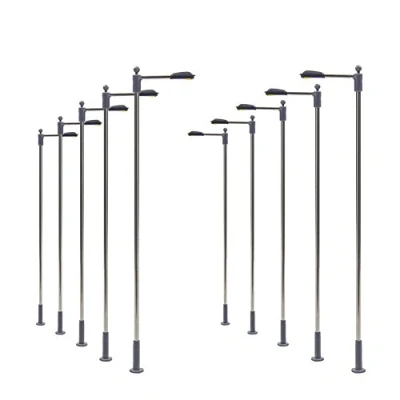 Image of Evemodel LQS10W 10pcs Model Railway Train Lamp Post Street Bright White Lights HO OO Scale LEDs NEW