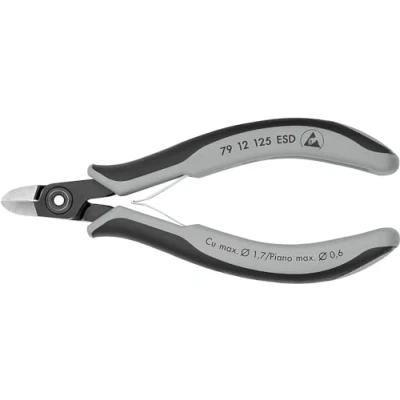 Image of Knipex Precision Electronics Side Cutter ESD burnished, with multi component grips 125 mm 79 12