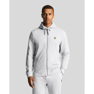 Image of Lyle &amp; Scott Zip Through Hoodie Light Grey Marl S