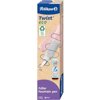 Image of Pelikan Twist® eco Fountain Pen for Right and Left Handed Users, Pink, Nib M, Pack of 1