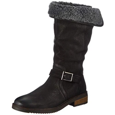 Image of Hush Puppies Women&#039;s Bonnie Mid Calf Boot, Black, 6 UK