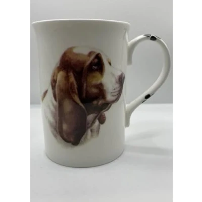 Image of Bone China Basset Hound 10 Fl Oz Dog Beaker, Mug