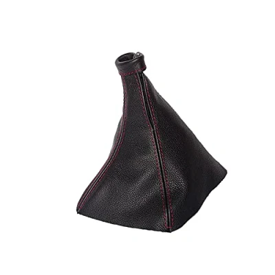 Image of The Tuning Shop Ltd GEAR GAITER BLACK LEATHER RED STITCHING