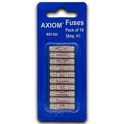 Image of 3 AMP Domestic 240V Household Mains Plug Fuse Electrical Cartridge Fuses 10 Pack