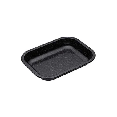 Image of MasterClass MCVITHB72 Vitreous Enamel Roasting Tin, Induction Safe 1 mm Steel with Scratch Resistant Coating, Small (27 x 21 cm), Black