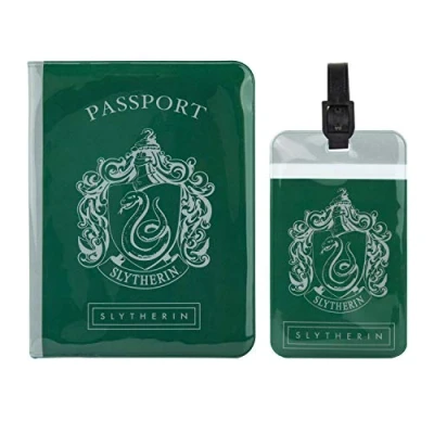 Image of Cinereplicas Harry Potter Set of Tag &amp; Passport Cover Slytherin Official License