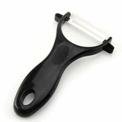 Image of ARA CHOICE Ceramic Blade Peeler Potato Carrot Parsnip Vegetable Fruit Cutter Sharp Cutlery Slicer Speed Tool Y Shaped Cooking Kitchen Accessories Gadgets UK (Black)