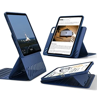 Image of ESR for iPad Pro 11 Inch Case(2022/2021/2020/2018), Rugged Protection, Detachable Magnetic Cover, Adjustable Portrait/Landscape Stand with Raised Screen View, 9 Angles, Blue