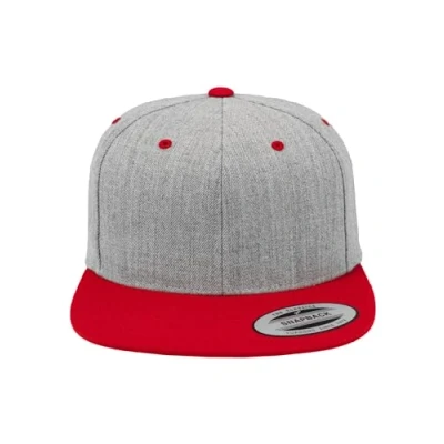 Image of Flexfit Classic Snapback 2TONE Cap, Size: One Size, Light grey/red