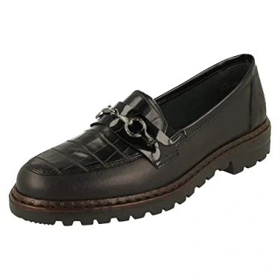 Image of Rieker Women&#039;s 54862 Loafers, Schwarz, 7.5 UK
