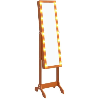 Image of vidaXL Free Standing Mirror with LED 34x37x146 cm