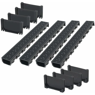 Image of vidaXL Drainage Channels Plastic 4 m