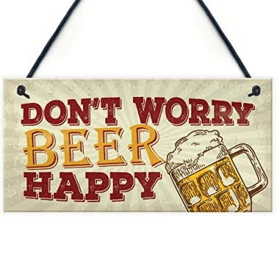 Image of RED OCEAN Rustic Beer Kitchen Pub Bar Hanging Wall Sign Man Cave Alcohol Garden Plaque Friendship Gift