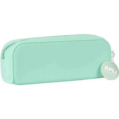 Image of APLI 18414 Nordik Collection Multi Purpose Silicone Pencil Case Turquoise Green School 185 x 75 55 mm