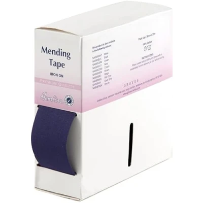 Image of Hemline 38mm Iron On Repair Mending Tape Navy per metre
