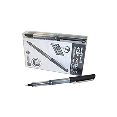 Image of Uni ball UB 185S Eye Needle Pen Stainless Steel Point Micro 0.5mm Tip Black [Pack 14 for 12]