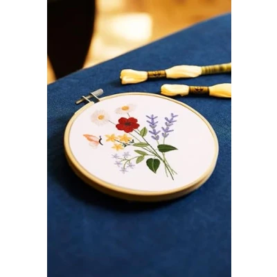 Image of DMC Sumptuous Summer Flowers Medium Embroidery Kit