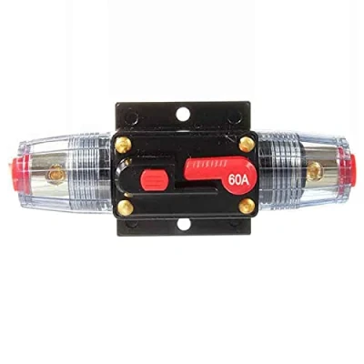 Image of Auto Circuit Breaker,DC 12V 48V Car Audio Inline Breaker with Manual Reset Fuse Holder Inverter,Fuse Protection for Solar Inverter System Protection(60A)