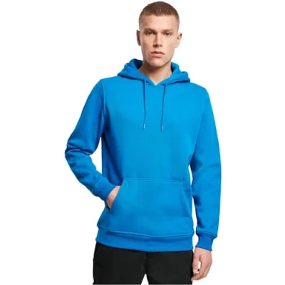 Image of Build Your Brand Men&#039;s Heavy Hoody Hooded Sweatshirt, Blue (Cobalt 01495), XL