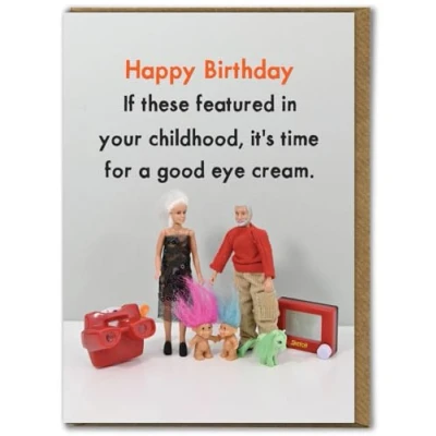 Image of Bold &amp; Bright Funny Birthday Card ‘Retro bday’ Hilariously Cards For Men Women Cheeky Him Her Male Female Friends Mates Partner Novelty Humour