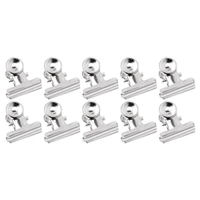 Image of 10Pcs Metal Grip Clip Food Sealer Bag Clamp Paper Document Ticket Binder