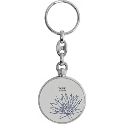 Image of Toff London Blue Water Lilies Flower Keyring