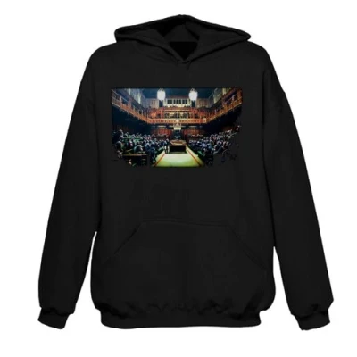Image of Tribal T Shirts Mens Banksy Monkey Parliament Hoody (Medium, Black)