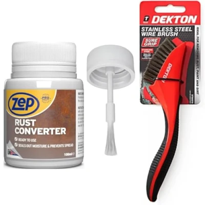 Image of Zep Rust Converter With Soft Grip Steel Wire Brush For Metal, Cars, Converters &amp; Removers, Inhibitor, Car Treatment Metal