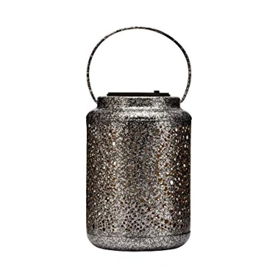 Image of Pauleen 48175 Sunshine Hug Lantern for Balcony or Garden Silver Gold Outdoor Lighting Metal Solar 1500K