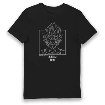 Image of Bioworld Dragon Ball Z Goku Portrait T Shirt Black S