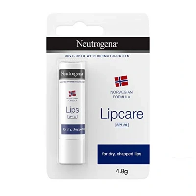 Image of Neutrogena Norwegian Formula SPF 20 Lip Balm (4.8g), Lipcare to Provide Immediate and Lasting Relief for Dry, Chapped Lips with Sun All Weather Protection