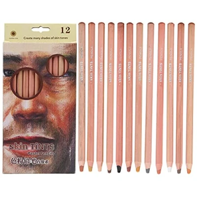 Image of 01 02 015 Colorful Toner Pencil, Non toxic and Eco friendly Pastel Pencils Skin Tone Color for Artist Coloring Drawing Sketching