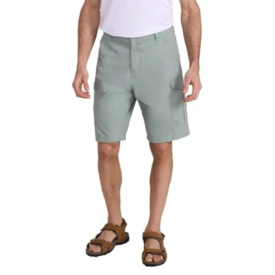 Image of Mountain Warehouse Lakeside Mens Shorts 100% Durable Twill Cotton Cargo Shorts, 6 Pockets for Walking, Running, Hiking &amp; Camping Green Men&#039;s W28