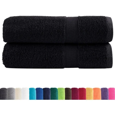 Image of vidaXL Premium Shower Towels SOLUND 2 pcs Black 70x140 cm 600 gsm