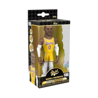 Image of Funko Gold 5&quot; Lakers Russell Westbrook W (CE&#039;21) 1/6 Odds for Rare Chase Variant NBA Collectable Vinyl Action Figure Birthday Gift Idea Official Merchandise Your Collection
