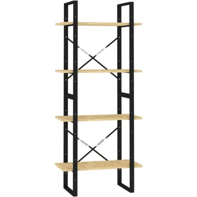 Image of vidaXL 4 Tier Book Cabinet 60x30x140 cm Solid Pine Wood