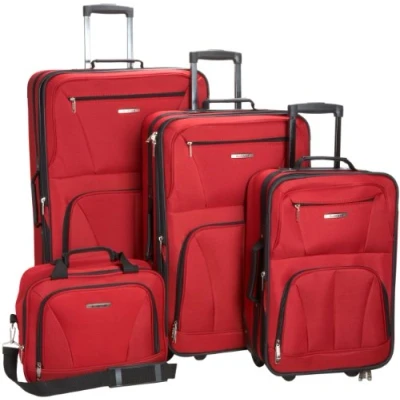 Image of Rockland Luggage Journey Softside Upright Set, Red, 4 Piece Set (14/19/24/28),