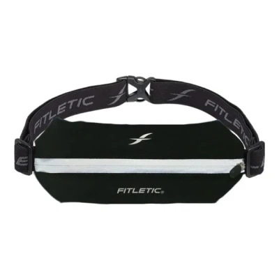 Image of Fitletic Phone Holder Sport Plus Bum Bag Lightweight and Sleek Running Belt with Adjustable Strap Durable Mini Waist for Men Women Ideal Outdoor Activities (Black/Reflective)