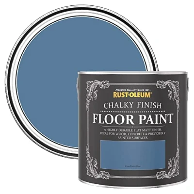 Image of Rust Oleum Blue Scratch Resistant Floor Paint in Matt Finish Cornflower 2.5L