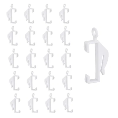 Image of 100 Pcs Plastic Curtain Hooks, Track Gliders, Smooth Sliding, Glider Hooks for Window, Shower, Door