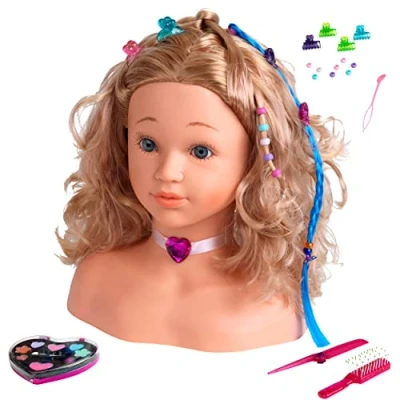 Image of Theo Klein 5240 Princess Coralie Make Up and Hairdressing Head Sophia I With Hair Clips, Dermatologically Tested Lots of Further Accessories