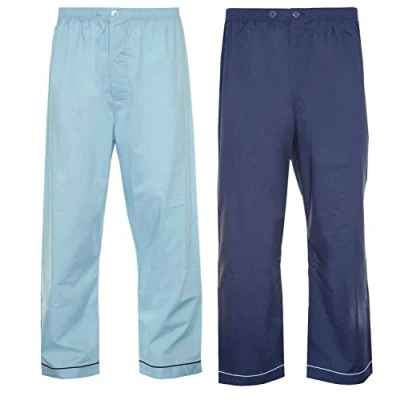 Image of Champion Men&#039;s Pack of 2 Hampton Polycotton Long Pyjama Trouser Bottoms (Blue/Navy) M