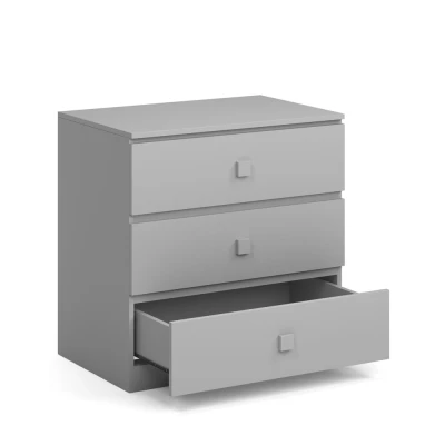 Image of Kudl Kids 3 Drawer Chest MDF/Wood L45 x W70 H70 cm Grey
