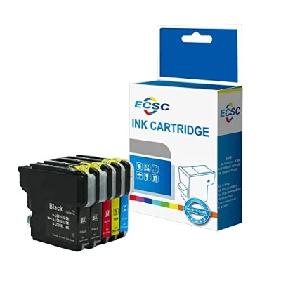 Image of ECSC Compatible Ink Cartridge Replacement for Brother MFC J220 J265W J410 DCP J125 J315W J415W J515W LC 985 (Black/Cyan/Magenta/Yellow, 5 Pack)