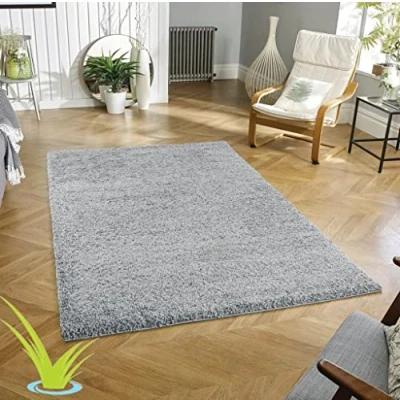 Image of Wadan 160x230cm Silver Shaggy Rugs Living Room 5mm Thick Pile Extra Large Small Medium Rectangular Size Soft Touch Area Non Shedding