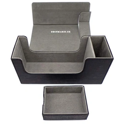 Image of docsmagic.de Premium Magnetic Tray Long Box Black Small Card Deck Storage