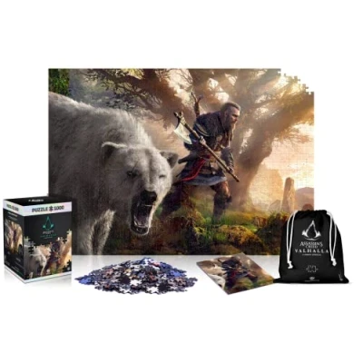 Image of Good Loot Assassin&#039;s Creed Valhalla Eivor &amp; Polar Bear Puzzles Premium Box Sack Poster Computer Game Jigsaw for Teens and Adults Inspired by a 1000 Pieces