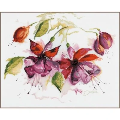 Image of Lanarte Counted Cross Stitch KIT Blue Butterflies (Linen)
