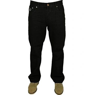 Image of Forge New Mens Stretch Straight Leg Regular Fit Classic Basic Plus Size &amp; Denim Jeans Black