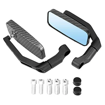 Image of Motorcycle Rearview Mirror, 2pcs 10mm Universal Modified Aluminum Anti Glaring Reverse Side Mirrors Mirror (snakeskin)